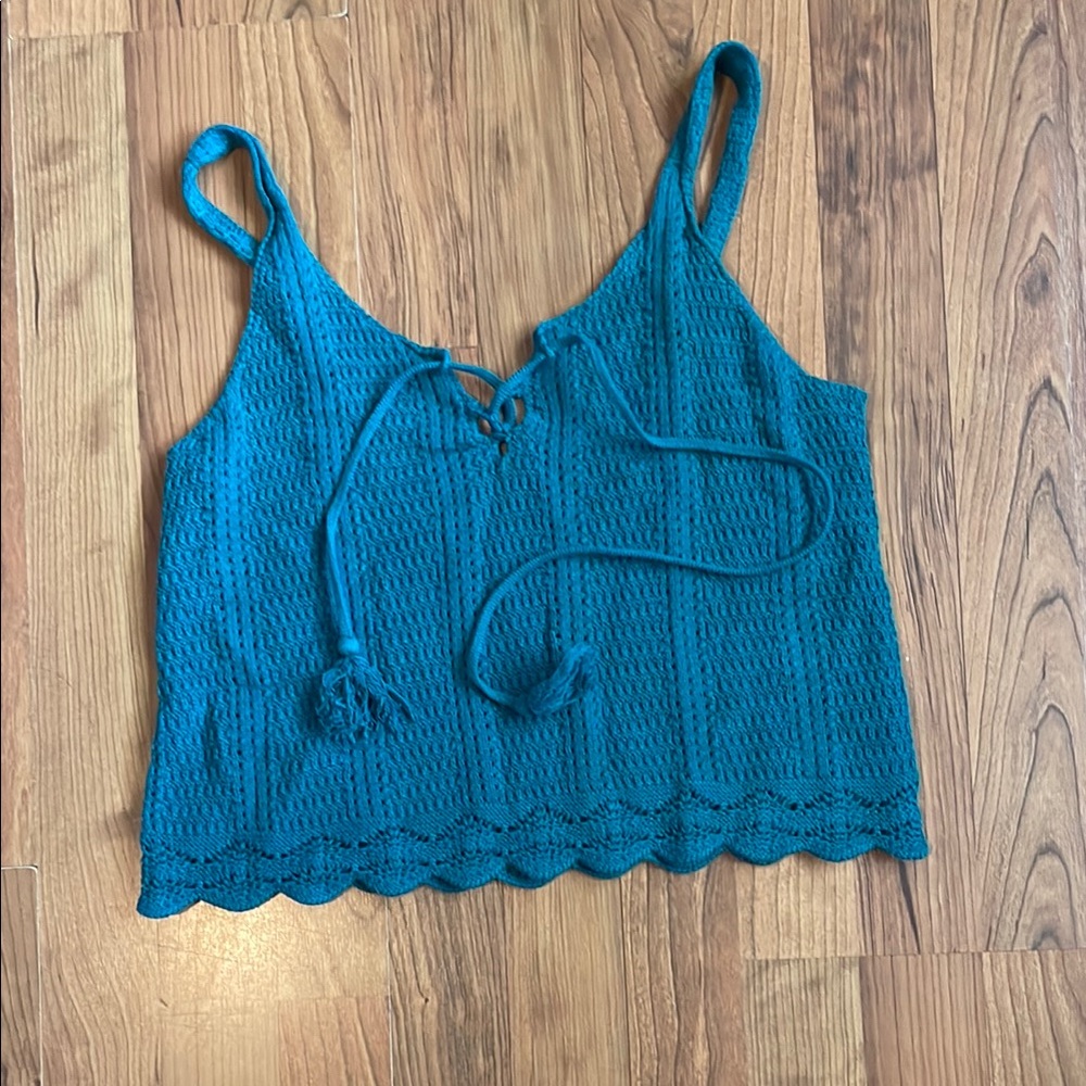 Old Navy Teal Lace-Up Top